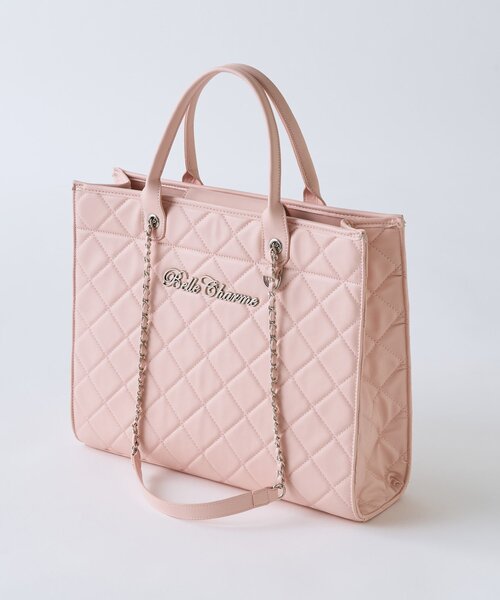 OLIVE des OLIVE（オリーブデオリーブ）の「【Belle Charme】Belle Charme Quilted Carry on Tote（トートバッグ・レディース・ピンク/アイボリー/ブラック・FREE）」の3枚目の写真