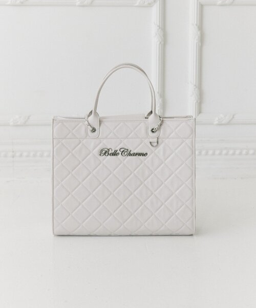 OLIVE des OLIVE（オリーブデオリーブ）の「【Belle Charme】Belle Charme Quilted Carry on Tote（トートバッグ・レディース・ピンク/アイボリー/ブラック・FREE）」の5枚目の写真