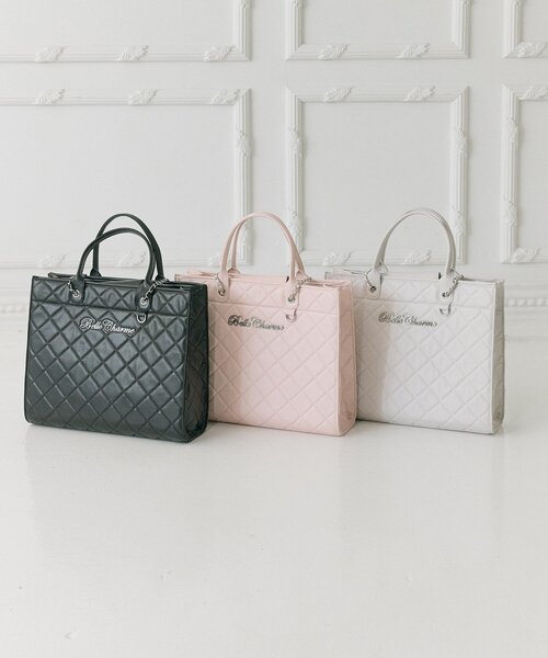 OLIVE des OLIVE（オリーブデオリーブ）の「【Belle Charme】Belle Charme Quilted Carry on Tote（トートバッグ・レディース・ピンク/アイボリー/ブラック・FREE）」の10枚目の写真
