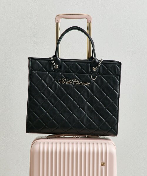 OLIVE des OLIVE（オリーブデオリーブ）の「【Belle Charme】Belle Charme Quilted Carry on Tote（トートバッグ・レディース・ピンク/アイボリー/ブラック・FREE）」の22枚目の写真
