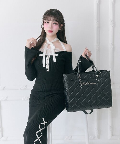OLIVE des OLIVE（オリーブデオリーブ）の「【Belle Charme】Belle Charme Quilted Carry on Tote（トートバッグ・レディース・ピンク/アイボリー/ブラック/サックスブルー/ラベンダー・FREE）」の16枚目の写真