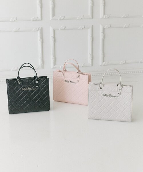 OLIVE des OLIVE(オリーブデオリーブ)の「【Belle Charme】Belle Charme Quilted Carry on Tote(トートバッグ・レディース・ピンク/アイボリー/ブラック/サックスブルー/ラベンダー・FREE)」の7枚目の写真