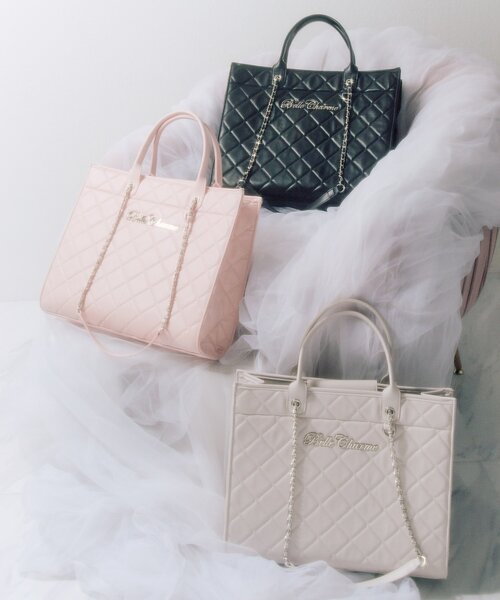 OLIVE des OLIVE(オリーブデオリーブ)の「【Belle Charme】Belle Charme Quilted Carry on Tote(トートバッグ・レディース・ピンク/アイボリー/ブラック/サックスブルー/ラベンダー・FREE)」の8枚目の写真