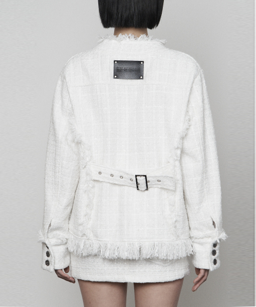 ETRE AU SOMMET(エトレオソメ)の「Back- belt Pocket Overfit Tweed Jacket ( WHITE )(テーラードジャケット・レディース・その他・FREE)」の3枚目の写真