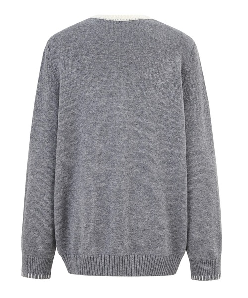 andwang(アンドワン)の「Ornament Bicolor Knit Cardigan(カーディガン/ボレロ・レディース・ブラック/グレー・FREE)」の3枚目の写真