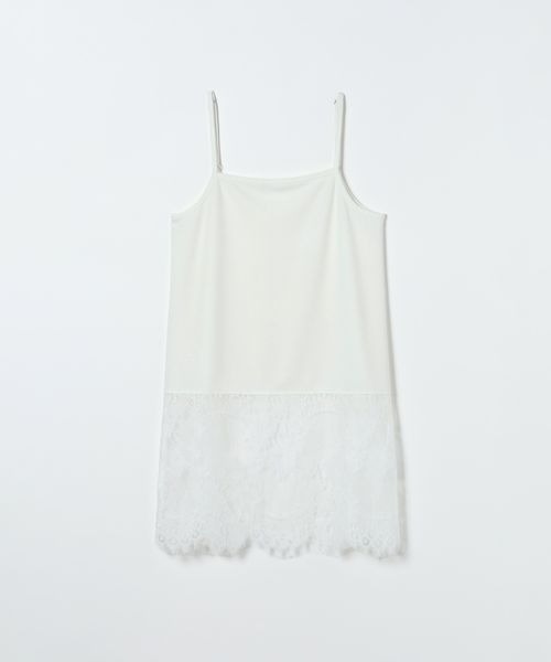 JEANASIS（ジーナシス）の「【選べるシルエット】レースドッキングキャミソール/668652（キャミソール・レディース・ホワイト/ブラック/ブラック系その他/ホワイト系その他・FREE）」の2枚目の写真