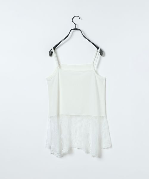 JEANASIS（ジーナシス）の「【選べるシルエット】レースドッキングキャミソール/668652（キャミソール・レディース・ホワイト/ブラック/ブラック系その他/ホワイト系その他・FREE）」の5枚目の写真