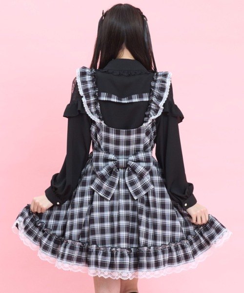 Secret Honey（シークレットハニー）の「ボリュームフリルジャンパードレス（スカート・レディース・ブラック/ライトブルー・MEDIUM）」の7枚目の写真