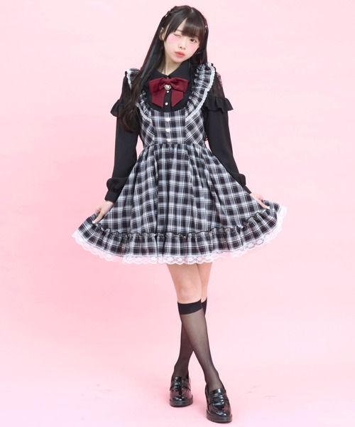 Secret Honey（シークレットハニー）の「ボリュームフリルジャンパードレス（スカート・レディース・ブラック/ライトブルー・MEDIUM）」の6枚目の写真