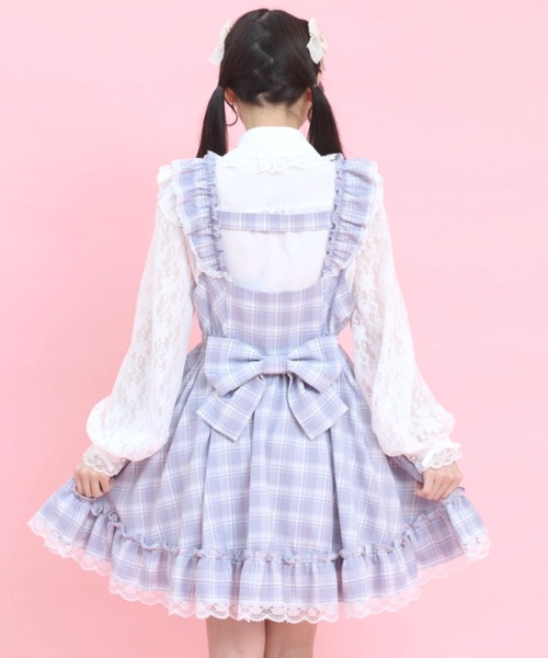 Secret Honey（シークレットハニー）の「ボリュームフリルジャンパードレス（スカート・レディース・ブラック/ライトブルー・MEDIUM）」の5枚目の写真