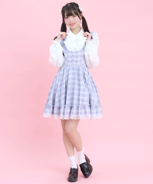Secret Honey（シークレットハニー）の「ボリュームフリルジャンパードレス（スカート・レディース・ブラック/ライトブルー・MEDIUM）」の3枚目の写真
