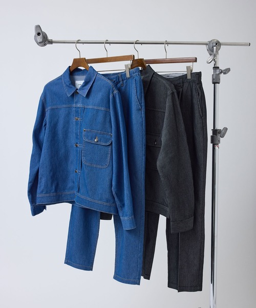  j.n.r.d（ジェー・エヌ・アール・ディー）の「チルジーンズワイドテーパードパンツ/セットアップ対応/軽量/ドライタッチ/通気性（デニムパンツ・メンズ・ブルー系その他6/ネイビー/ブラック・L/M/S/LL）」の3枚目の写真