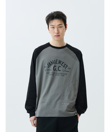 レトロラグランロングスリーブTシャツ（ブラック）