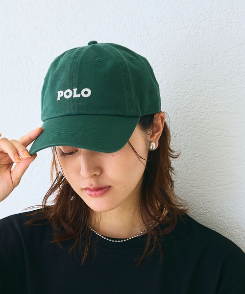 CROSS FUNCTION（クロスファンクション）の「POLO ロゴ刺繍キャップ【CROSS FUNCTION/クロスファンクション】（キャップ・レディース・ブラック/ブルー/チャコールグレー/ダークグリーン/ベージュ/ネイビー/ピンク/ワインレッド・FREE）」の4枚目の写真