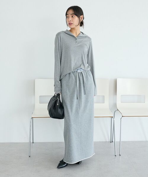CRAFT STANDARD BOUTIQUE(クラフトスタンダードブティック)の「ハイネックハーフボタンプルオーバー(Tシャツ/カットソー・レディース・杢グレー/オフホワイト/ライトブルー・FREE)」の17枚目の写真