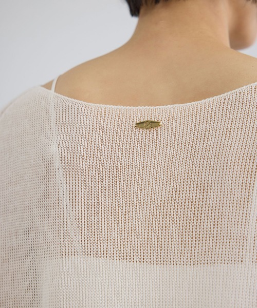 SALON adam et rope'（サロン アダム エ ロペ）の「オーガニックリネンシアーボートネックプルオーバー（ニット/セーター・レディース・ホワイト/ブラック/ブラウン・FREE）」の20枚目の写真