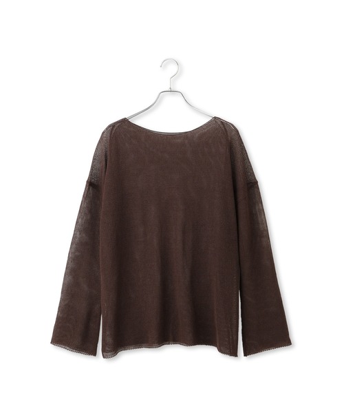 SALON adam et rope'（サロン アダム エ ロペ）の「オーガニックリネンシアーボートネックプルオーバー（ニット/セーター・レディース・ホワイト/ブラック/ブラウン・FREE）」の17枚目の写真