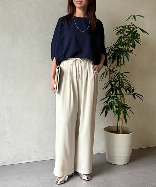 Chez toi（シェトワ）の「クレープイージーパンツ（その他パンツ・レディース・ライトグレー/アイボリー/チャコールグレー・FREE）」の8枚目の写真