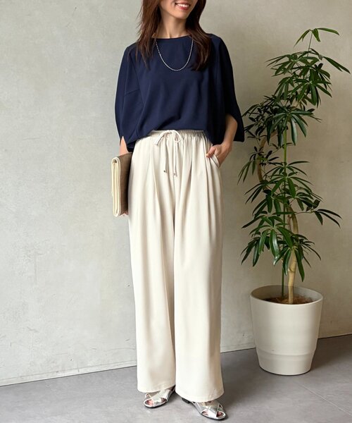 Chez toi（シェトワ）の「クレープイージーパンツ（その他パンツ・レディース・ライトグレー/アイボリー/チャコールグレー・FREE）」の9枚目の写真