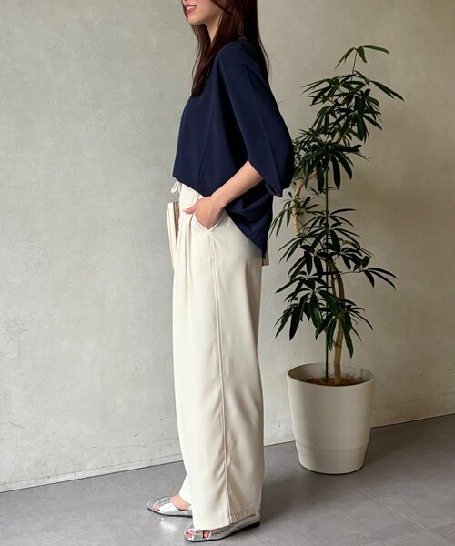 Chez toi（シェトワ）の「クレープイージーパンツ（その他パンツ・レディース・ライトグレー/アイボリー/チャコールグレー・FREE）」の10枚目の写真