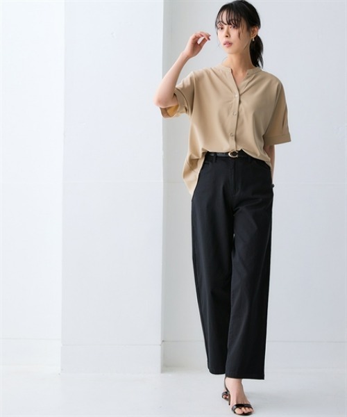 nissen(ニッセン)の「さらりとろけるスキッパーブラウス(防しわ・吸汗速乾)<大きいサイズ有>(シャツ/ブラウス・レディース・ブルー/オフホワイト/ベージュ/チャコール/ダークカーキ・S/M/L/LL/3L)」の13枚目の写真