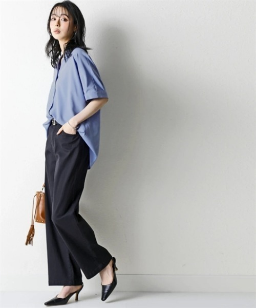 nissen(ニッセン)の「さらりとろけるスキッパーブラウス(防しわ・吸汗速乾)<大きいサイズ有>(シャツ/ブラウス・レディース・ブルー/オフホワイト/ベージュ/チャコール/ダークカーキ・S/M/L/LL/3L)」の10枚目の写真