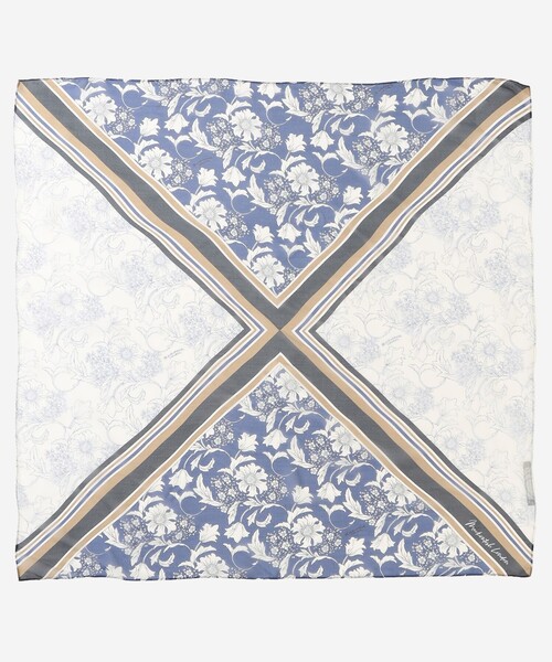 MACKINTOSH LONDON(マッキントッシュ ロンドン)の「【婦人画報4月号掲載】【BIBURY FLOWER】バイブリーフラワーパネルスクエアスカーフ(バンダナ/スカーフ・レディース・イエロー/ライトブルー・FREE)」の4枚目の写真