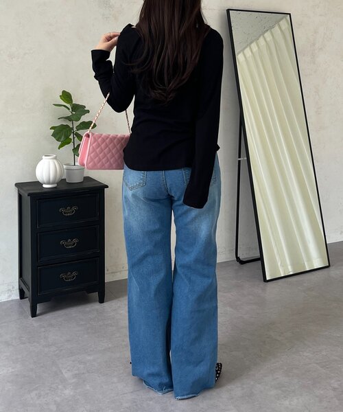 prose verse（プロズヴェール）の「レイヤードドレープネックトップス（Tシャツ/カットソー・レディース・ピンク/オフホワイト/ミント/ブラック・LARGE/MEDIUM）」の5枚目の写真