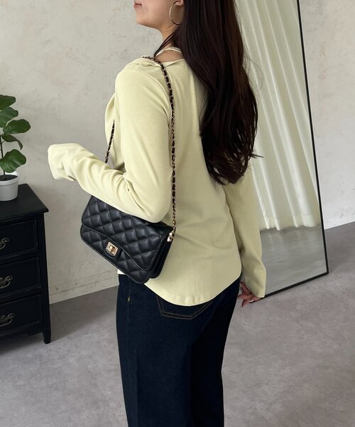 prose verse（プロズヴェール）の「レイヤードドレープネックトップス（Tシャツ/カットソー・レディース・ピンク/オフホワイト/ミント/ブラック・LARGE/MEDIUM）」の14枚目の写真