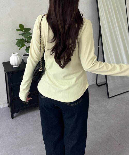 prose verse（プロズヴェール）の「レイヤードドレープネックトップス（Tシャツ/カットソー・レディース・ピンク/オフホワイト/ミント/ブラック・LARGE/MEDIUM）」の16枚目の写真