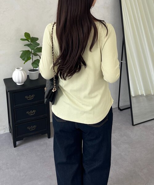 prose verse（プロズヴェール）の「レイヤードドレープネックトップス（Tシャツ/カットソー・レディース・ピンク/オフホワイト/ミント/ブラック・LARGE/MEDIUM）」の17枚目の写真