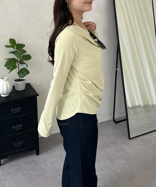 prose verse（プロズヴェール）の「レイヤードドレープネックトップス（Tシャツ/カットソー・レディース・ピンク/オフホワイト/ミント/ブラック・LARGE/MEDIUM）」の18枚目の写真