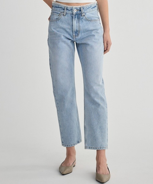 BIRTHDAY BASH（バースデイバッシュ）の「LACE TAPERED DENIM（レーステーパードデニム）（デニムパンツ・レディース・ブルー・SMALL/MEDIUM/LARGE）」の3枚目の写真
