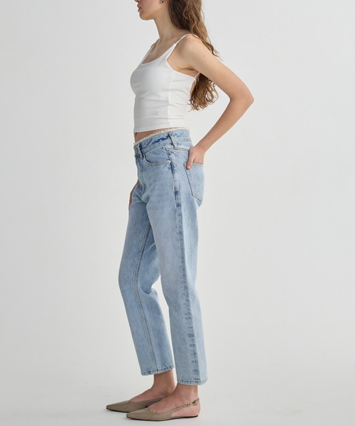 BIRTHDAY BASH（バースデイバッシュ）の「LACE TAPERED DENIM（レーステーパードデニム）（デニムパンツ・レディース・ブルー・SMALL/MEDIUM/LARGE）」の7枚目の写真