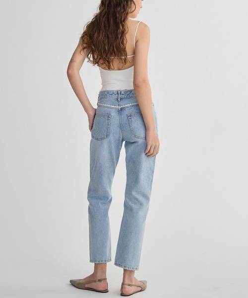 BIRTHDAY BASH（バースデイバッシュ）の「LACE TAPERED DENIM（レーステーパードデニム）（デニムパンツ・レディース・ブルー・SMALL/MEDIUM/LARGE）」の9枚目の写真