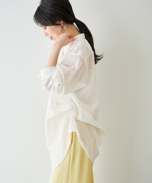 plage（プラージュ）の「organdy sheer シャツ（シャツ/ブラウス・レディース・ブラック/ピンク/ホワイト・FREE）」の2枚目の写真