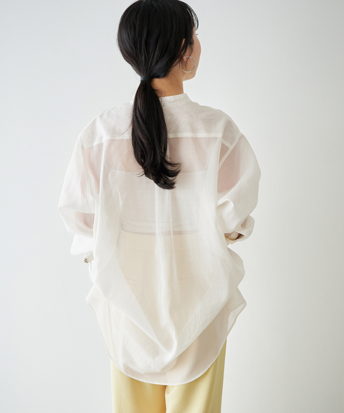 plage（プラージュ）の「organdy sheer シャツ（シャツ/ブラウス・レディース・ブラック/ピンク/ホワイト・FREE）」の5枚目の写真
