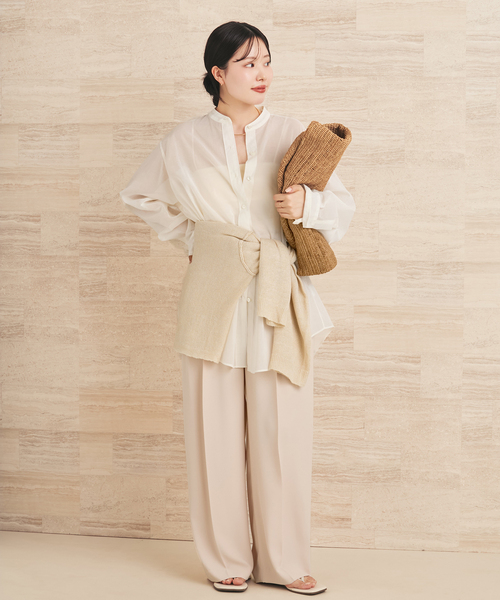 plage（プラージュ）の「organdy sheer シャツ（シャツ/ブラウス・レディース・ブラック/ピンク/ホワイト・FREE）」の6枚目の写真