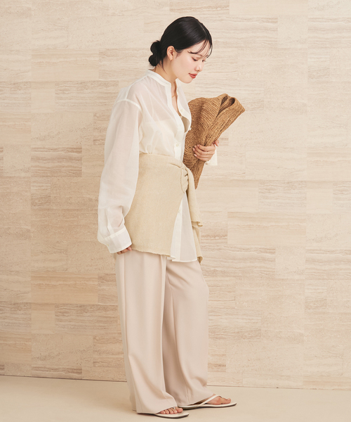 plage（プラージュ）の「organdy sheer シャツ（シャツ/ブラウス・レディース・ブラック/ピンク/ホワイト・FREE）」の7枚目の写真