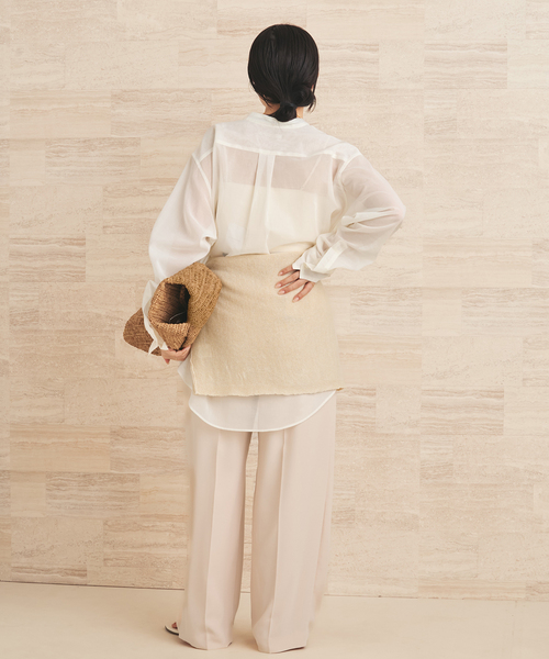 plage（プラージュ）の「organdy sheer シャツ（シャツ/ブラウス・レディース・ブラック/ピンク/ホワイト・FREE）」の8枚目の写真