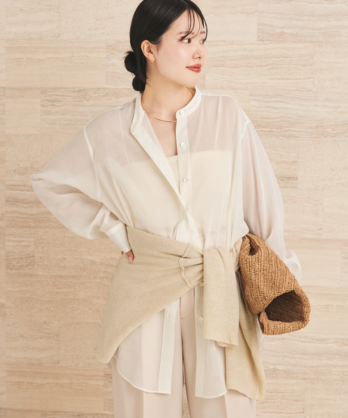 plage（プラージュ）の「organdy sheer シャツ（シャツ/ブラウス・レディース・ブラック/ピンク/ホワイト・FREE）」の9枚目の写真