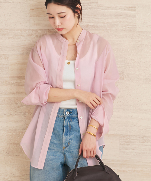 plage（プラージュ）の「organdy sheer シャツ（シャツ/ブラウス・レディース・ブラック/ピンク/ホワイト・FREE）」の16枚目の写真