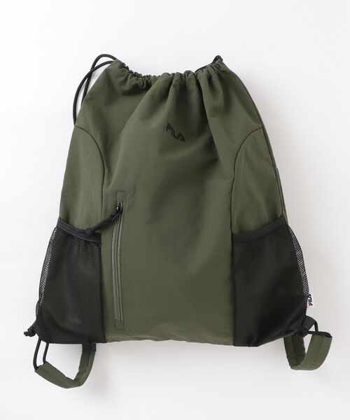 FILA（フィラ）の「FILA /フィラ　ワッシャーナイロン　ナップザック（バックパック/リュック・レディース・ブラック/カーキ/グレー・ONE SIZE）」の3枚目の写真