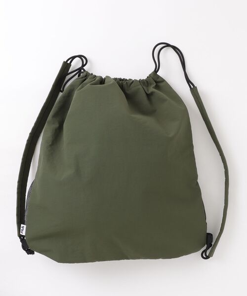 FILA（フィラ）の「FILA /フィラ　ワッシャーナイロン　ナップザック（バックパック/リュック・レディース・ブラック/カーキ/グレー・ONE SIZE）」の4枚目の写真