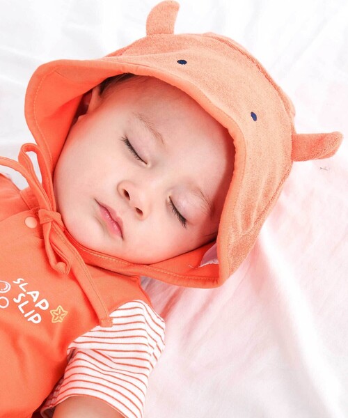 SLAP SLIP BABY（スラップスリップベビー）の「海の生き物ロンパース+帽子セットベビー(70~80cm)（ロンパース・キッズ・オレンジ/ホワイト・80ｃｍ/70cm）」の4枚目の写真