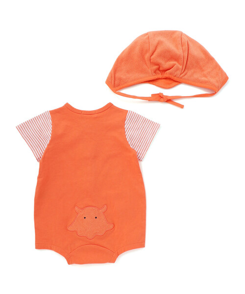 SLAP SLIP BABY（スラップスリップベビー）の「海の生き物ロンパース+帽子セットベビー(70~80cm)（ロンパース・キッズ・オレンジ/ホワイト・80ｃｍ/70cm）」の6枚目の写真