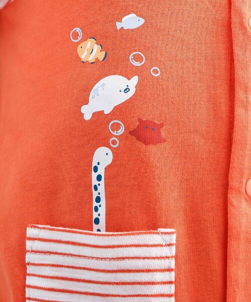 SLAP SLIP BABY（スラップスリップベビー）の「海の生き物ロンパース+帽子セットベビー(70~80cm)（ロンパース・キッズ・オレンジ/ホワイト・80ｃｍ/70cm）」の7枚目の写真