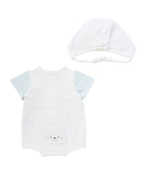 SLAP SLIP BABY（スラップスリップベビー）の「海の生き物ロンパース+帽子セットベビー(70~80cm)（ロンパース・キッズ・オレンジ/ホワイト・80ｃｍ/70cm）」の10枚目の写真