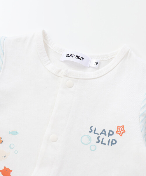 SLAP SLIP BABY（スラップスリップベビー）の「海の生き物ロンパース+帽子セットベビー(70~80cm)（ロンパース・キッズ・オレンジ/ホワイト・80ｃｍ/70cm）」の11枚目の写真