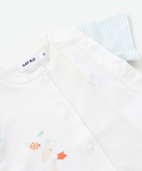 SLAP SLIP BABY（スラップスリップベビー）の「海の生き物ロンパース+帽子セットベビー(70~80cm)（ロンパース・キッズ・オレンジ/ホワイト・80ｃｍ/70cm）」の18枚目の写真